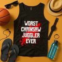 Funny Ampu Hand Arm Amputation Worst Chainsaw Juggler Tank Top thumb 4