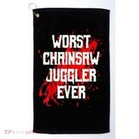 Funny Ampu Hand Arm Amputation Worst Chainsaw Juggler Golf Towel thumb 0