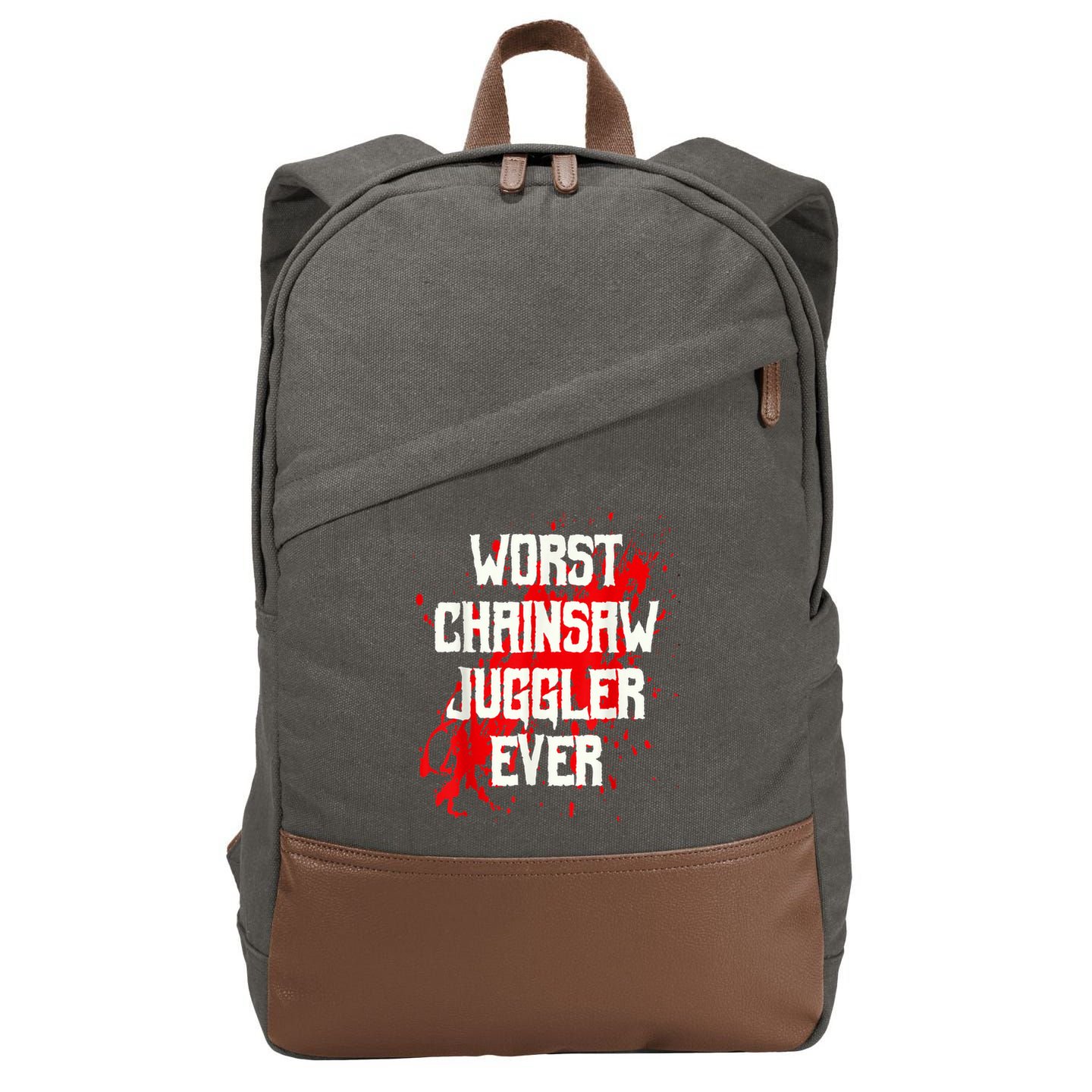 Funny Ampu Hand Arm Amputation Worst Chainsaw Juggler Cotton Canvas Backpack