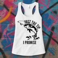 Funny Adult Humor Fishing Just The Tip Women's Tank Top thumb 3