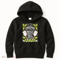 Funny All I Want For Christmas Is More Pickleball Player Gift Kids Hoodie thumb 0