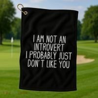 Funny Antisocial Introvert Golf Towel thumb 1