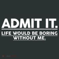 Funny Admit It Life Would Be Boring Without Me Button thumb 1