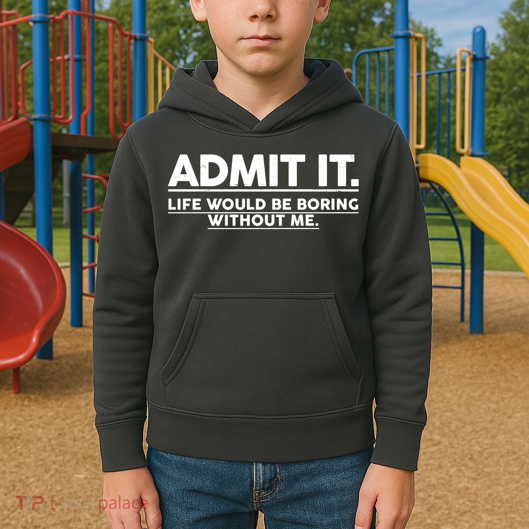 Funny Admit It Life Would Be Boring Without Me Kids Hoodie