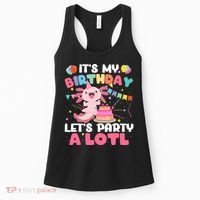 Funny Axolotl Its My Birthday Lets Party Alotl Family Women's Tank Top thumb 0