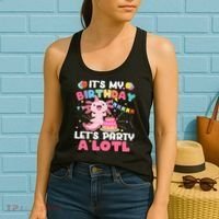 Funny Axolotl Its My Birthday Lets Party Alotl Family Women's Tank Top thumb 2