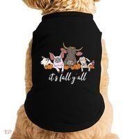 Farm Animals ItS Fall YAll Pumpkins Autumn Halloween Gift Doggie Tank thumb 0