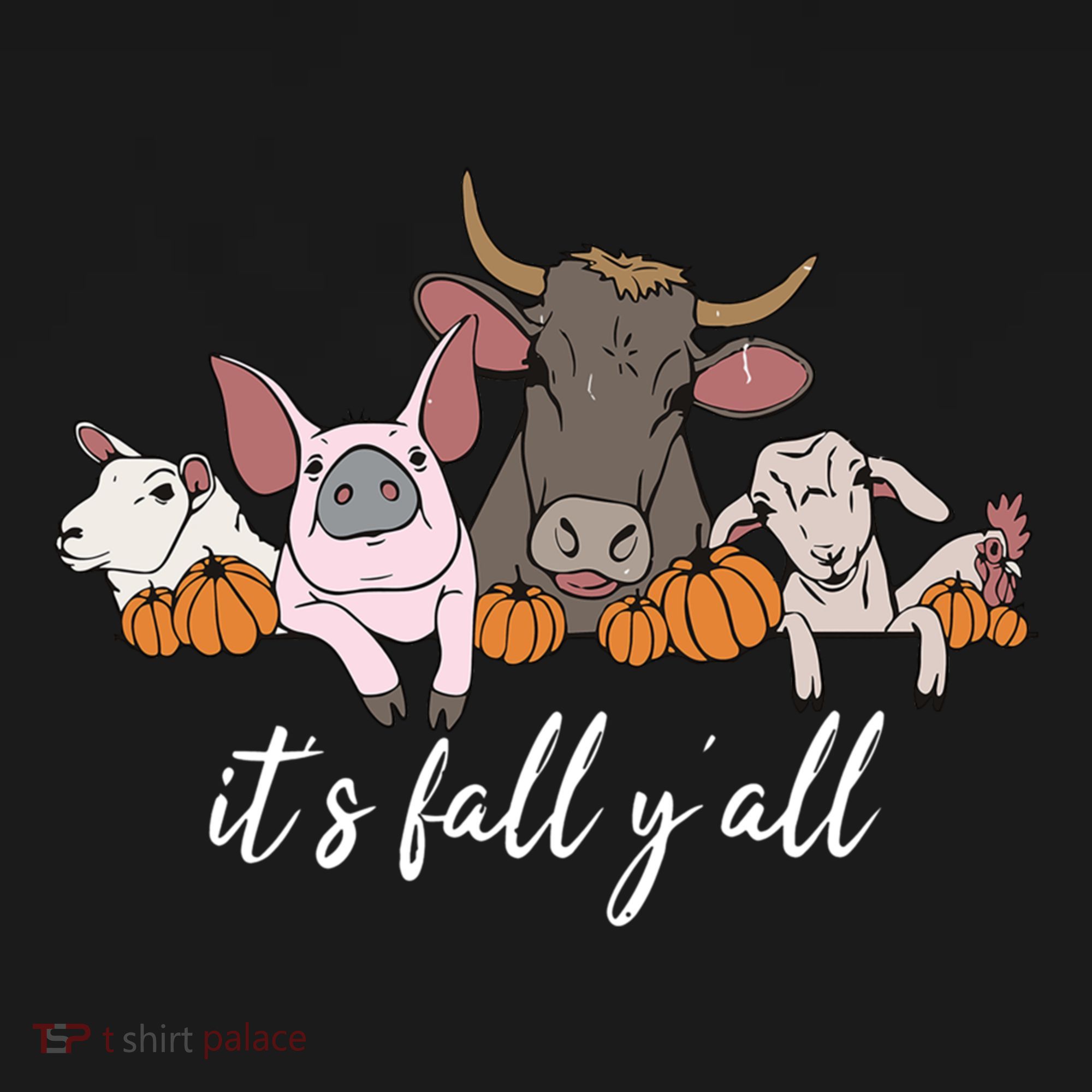 Farm Animals ItS Fall YAll Pumpkins Autumn Halloween Gift Women's Hoodie