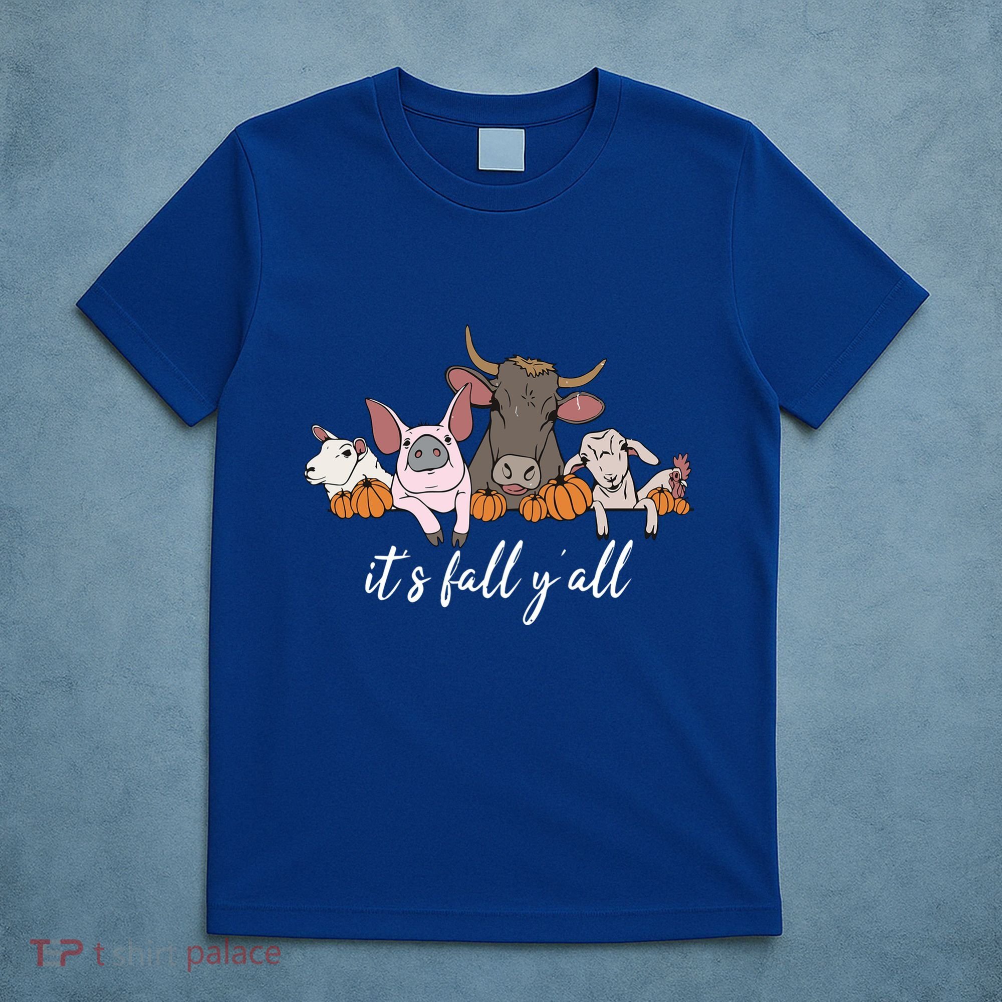 Farm Animals ItS Fall YAll Pumpkins Autumn Halloween Gift T-Shirt