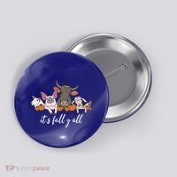 Farm Animals ItS Fall YAll Pumpkins Autumn Halloween Gift Button thumb 0