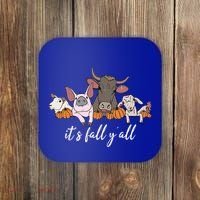 Farm Animals ItS Fall YAll Pumpkins Autumn Halloween Gift Coaster thumb 0