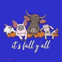 Farm Animals ItS Fall YAll Pumpkins Autumn Halloween Gift Polo thumb 2
