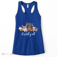 Farm Animals ItS Fall YAll Pumpkins Autumn Halloween Gift Women's Tank Top thumb 0