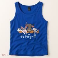 Farm Animals ItS Fall YAll Pumpkins Autumn Halloween Gift Tank Top thumb 2