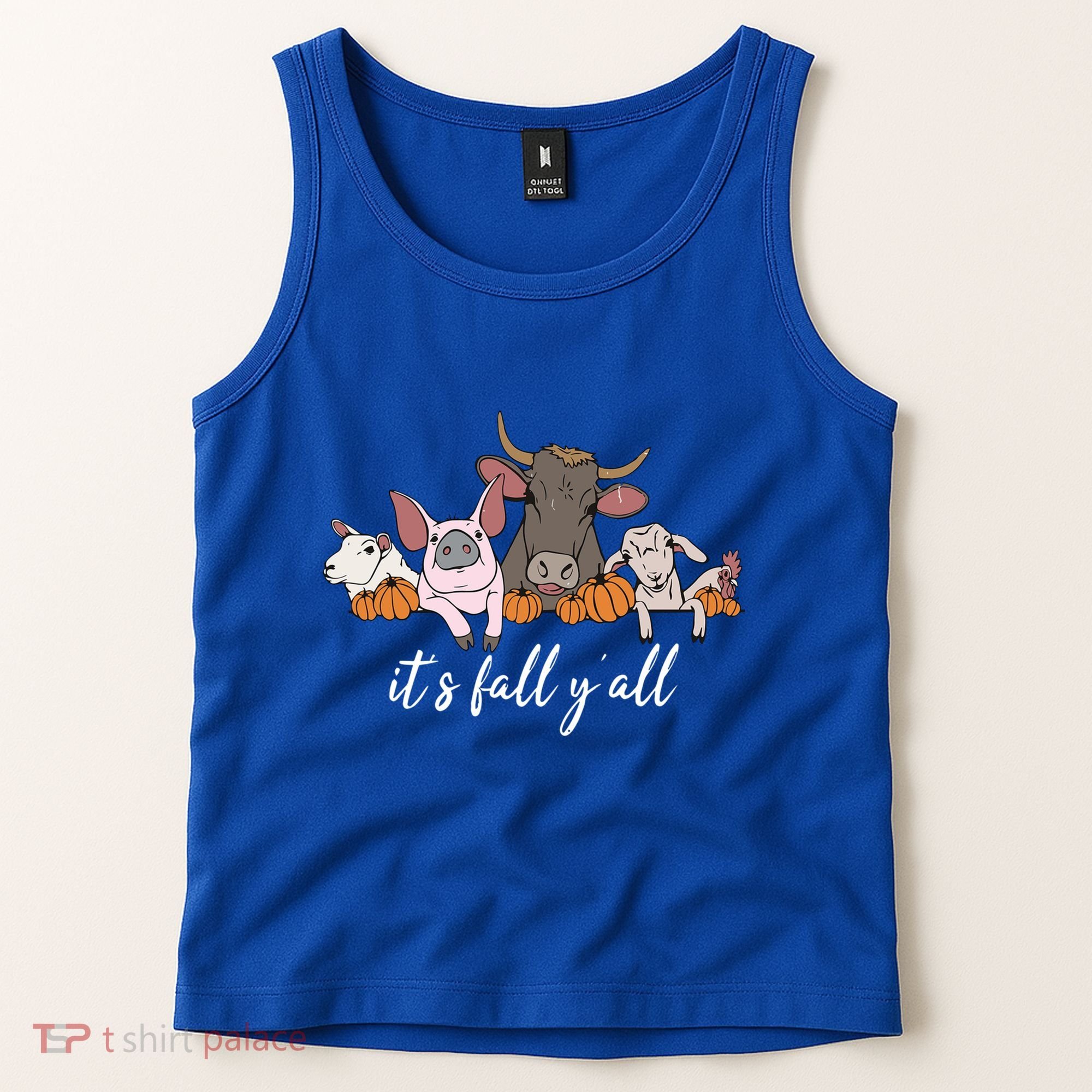 Farm Animals ItS Fall YAll Pumpkins Autumn Halloween Gift Tank Top
