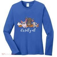 Farm Animals ItS Fall YAll Pumpkins Autumn Halloween Gift Women's Long Sleeve Shirt thumb 0