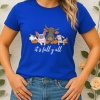 Farm Animals ItS Fall YAll Pumpkins Autumn Halloween Gift Women's T-Shirt thumb 2