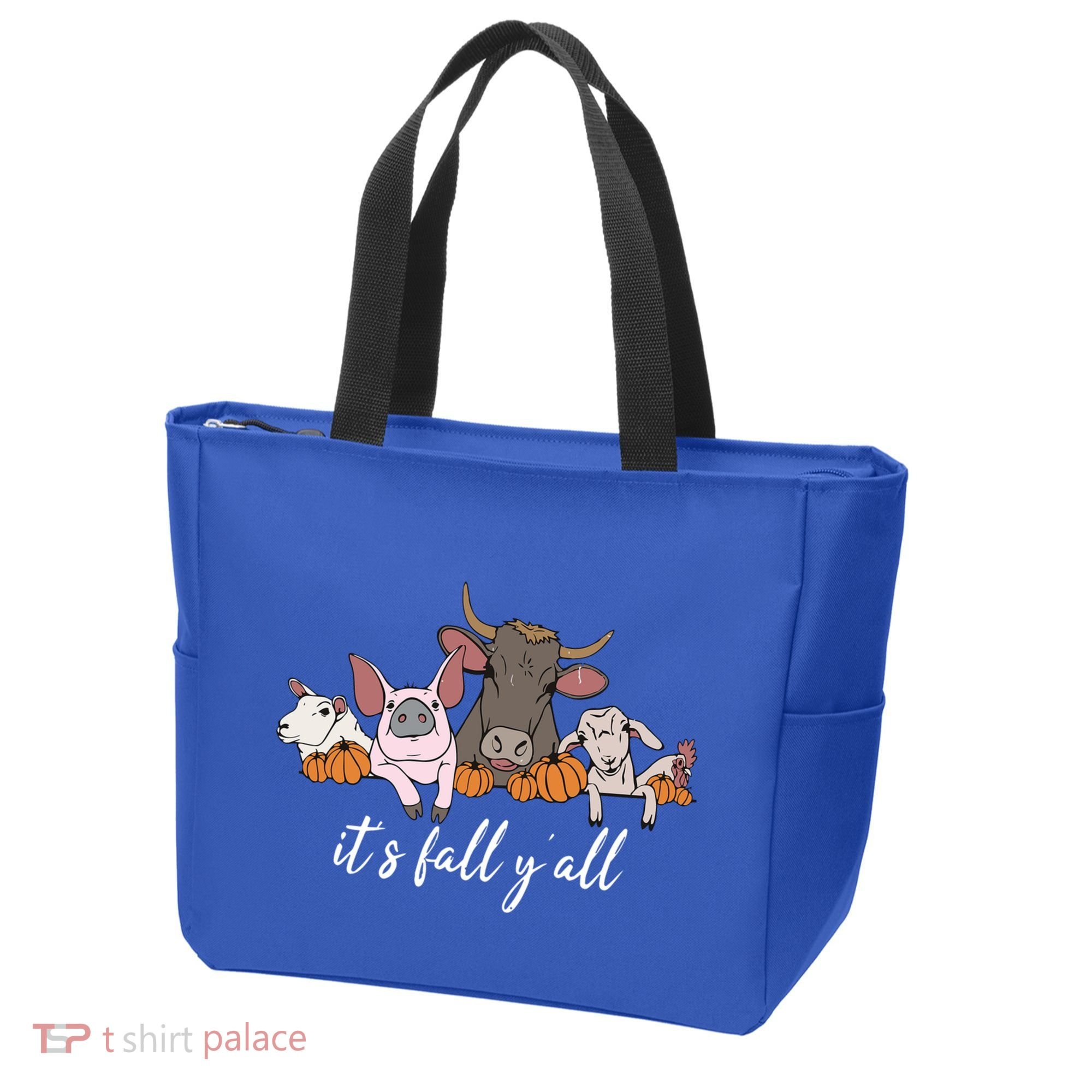 Farm Animals ItS Fall YAll Pumpkins Autumn Halloween Gift Tote Bag