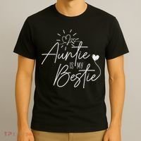 Funny Auntie Is My Bestie Auntie Niece Nephew T-Shirt thumb 3
