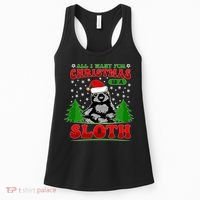 Funny All I Want For Christmas Is A Sloth Women's Tank Top thumb 0