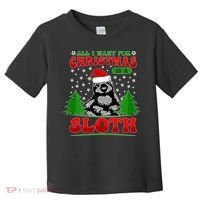 Funny All I Want For Christmas Is A Sloth Toddler T-Shirt thumb 0