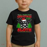 Funny All I Want For Christmas Is A Sloth Toddler T-Shirt thumb 2
