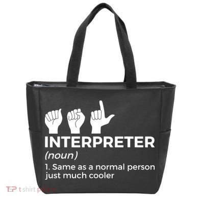 Funny ASL Interpreter Definition American Sign Language Tote Bag