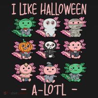Funny Axolotl I Like Halloween A-Lotl Axolotl Costume Sweatshirt thumb 3