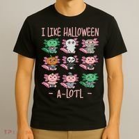 Funny Axolotl I Like Halloween A-Lotl Axolotl Costume T-Shirt thumb 3