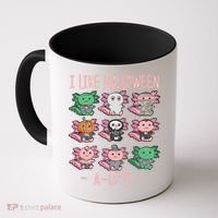 Funny Axolotl I Like Halloween A-Lotl Axolotl Costume Coffee Mug thumb 0
