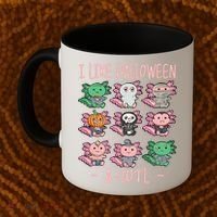 Funny Axolotl I Like Halloween A-Lotl Axolotl Costume Coffee Mug thumb 2
