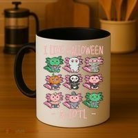 Funny Axolotl I Like Halloween A-Lotl Axolotl Costume Coffee Mug thumb 4
