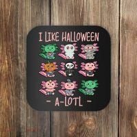 Funny Axolotl I Like Halloween A-Lotl Axolotl Costume Coaster thumb 0