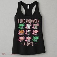Funny Axolotl I Like Halloween A-Lotl Axolotl Costume Women's Tank Top thumb 3