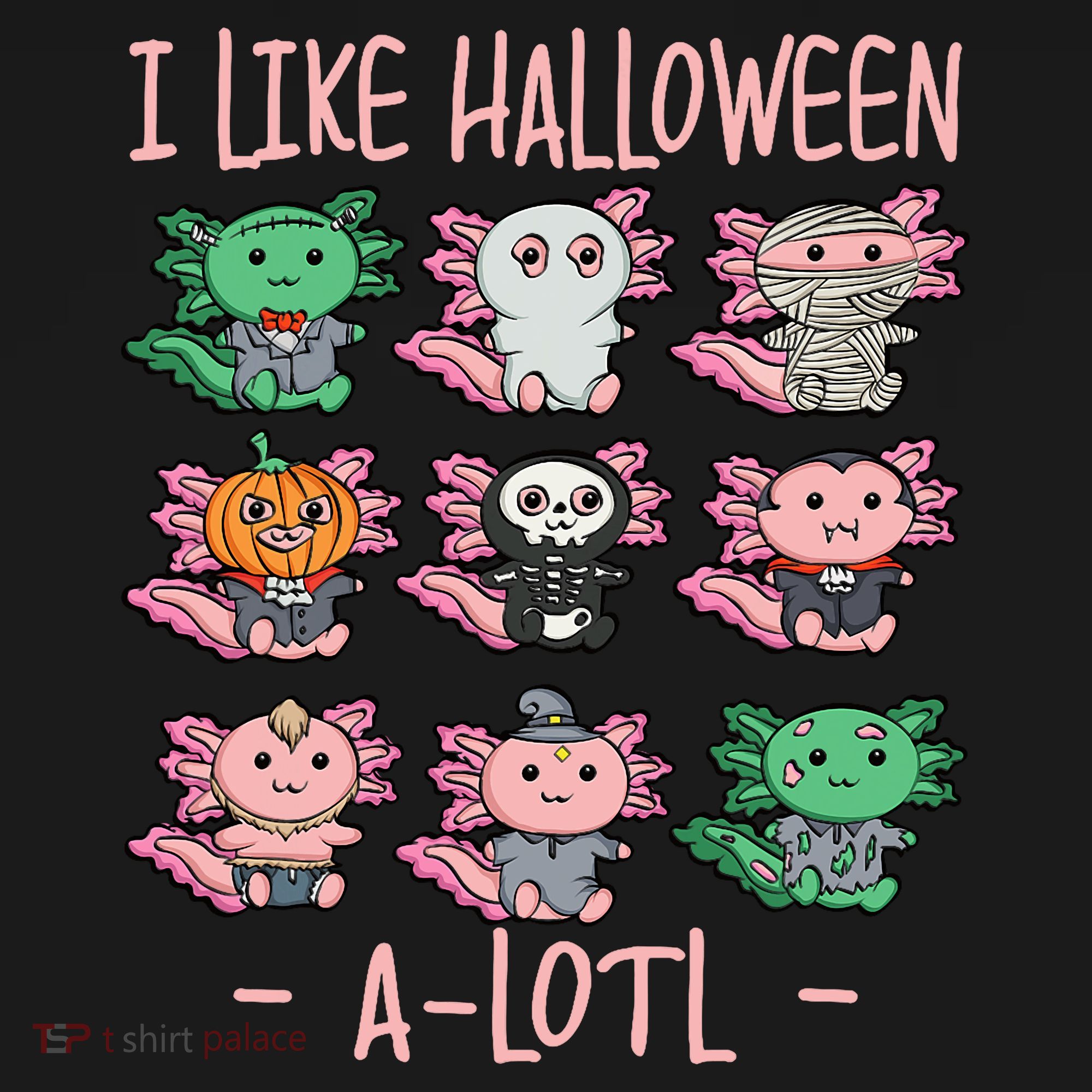 Funny Axolotl I Like Halloween A-Lotl Axolotl Costume Women's Tank Top