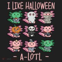 Funny Axolotl I Like Halloween A-Lotl Axolotl Costume Hat thumb 2