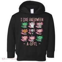 Funny Axolotl I Like Halloween A-Lotl Axolotl Costume Toddler Hoodie thumb 0
