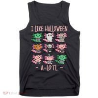 Funny Axolotl I Like Halloween A-Lotl Axolotl Costume Tank Top thumb 0