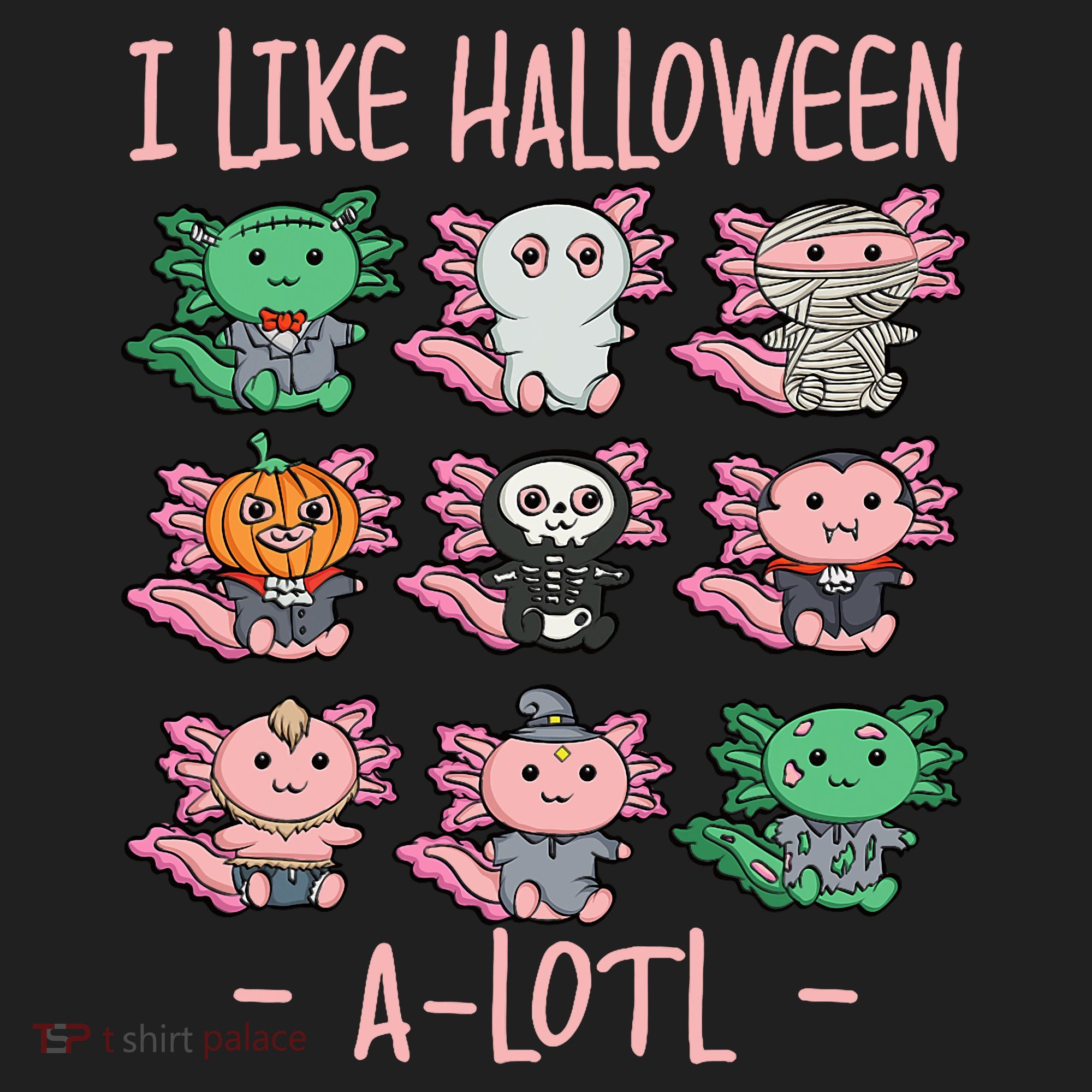 Funny Axolotl I Like Halloween A-Lotl Axolotl Costume Golf Towel