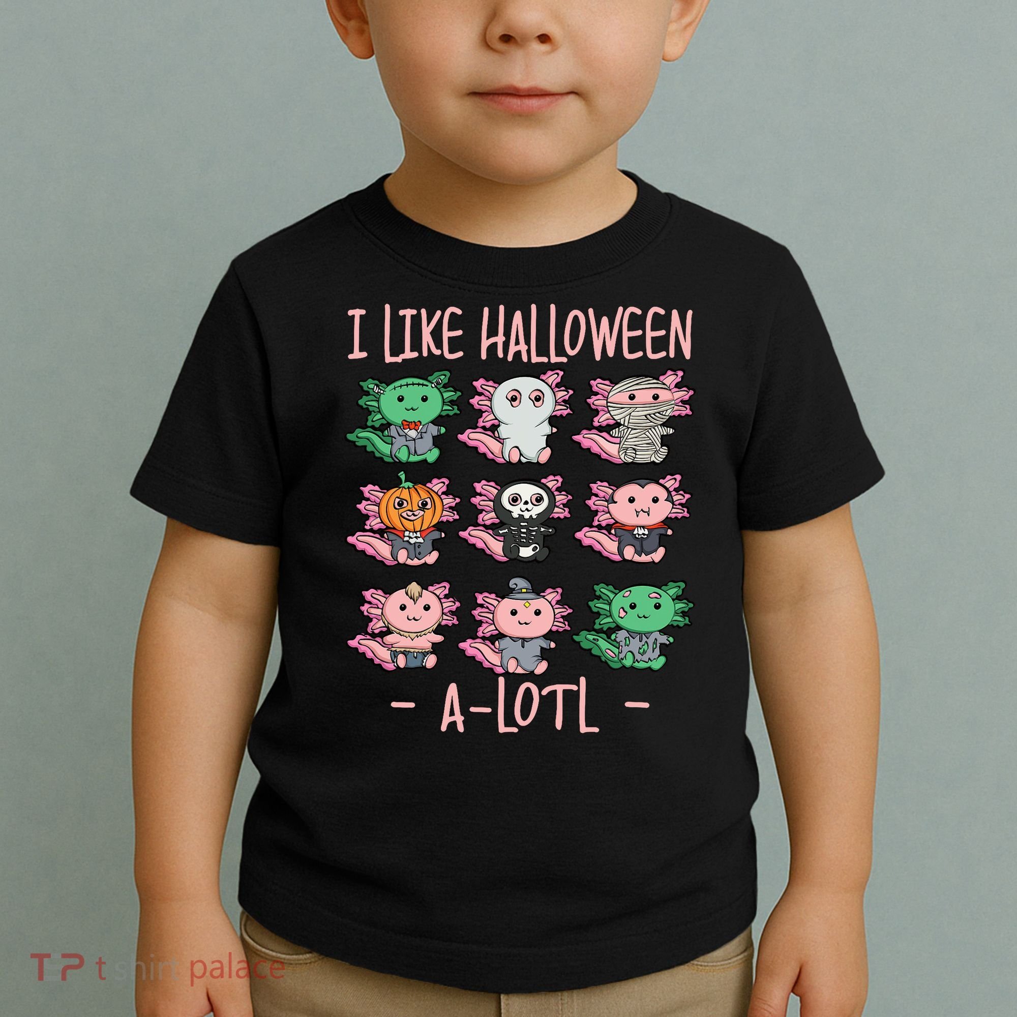 Funny Axolotl I Like Halloween A-Lotl Axolotl Costume Toddler T-Shirt