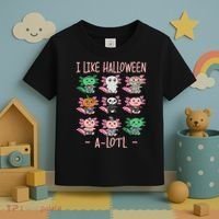 Funny Axolotl I Like Halloween A-Lotl Axolotl Costume Toddler T-Shirt thumb 3