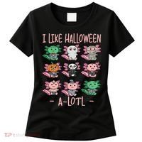 Funny Axolotl I Like Halloween A-Lotl Axolotl Costume Women's T-Shirt thumb 0