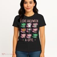 Funny Axolotl I Like Halloween A-Lotl Axolotl Costume Women's T-Shirt thumb 4