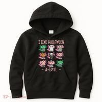 Funny Axolotl I Like Halloween A-Lotl Axolotl Costume Kids Hoodie thumb 0