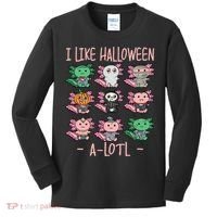 Funny Axolotl I Like Halloween A-Lotl Axolotl Costume Kids Long Sleeve Shirt thumb 0