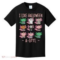 Funny Axolotl I Like Halloween A-Lotl Axolotl Costume Kids T-Shirt thumb 0