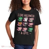 Funny Axolotl I Like Halloween A-Lotl Axolotl Costume Kids T-Shirt thumb 2