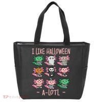 Funny Axolotl I Like Halloween A-Lotl Axolotl Costume Tote Bag thumb 0