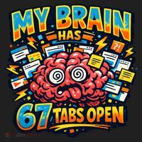 Funny ADHD Internet Humor My Brain Has 67 Tabs Open Women's Sweatshirt thumb 2