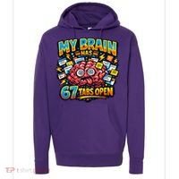 Funny ADHD Internet Humor My Brain Has 67 Tabs Open Hoodie thumb 0